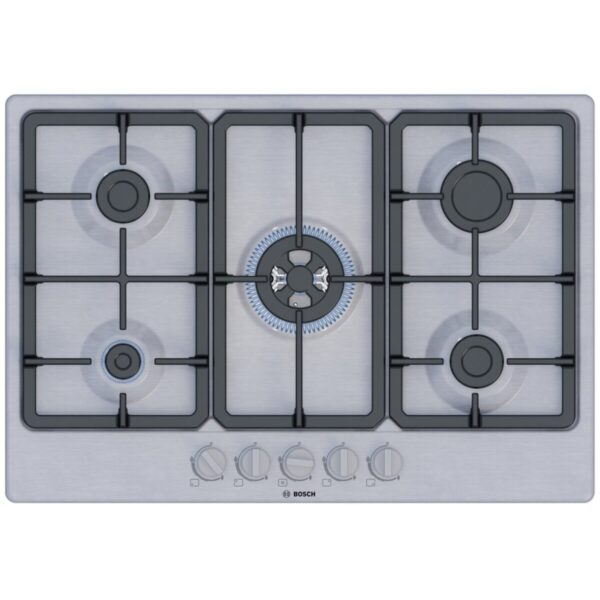 bosch-serie-4-plyta-gazowa-75-cm-stal-szlachetna-pgq7b5k90-01 Płyta gazowa Bosch PGQ7B5K90 Serie 4 (75 cm, stal szlachetna)