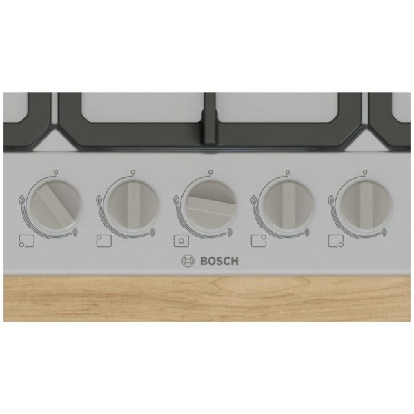bosch-serie-4-plyta-gazowa-75-cm-stal-szlachetna-pgq7b5k90-02 Płyta gazowa Bosch PGQ7B5K90 Serie 4 (75 cm, stal szlachetna)