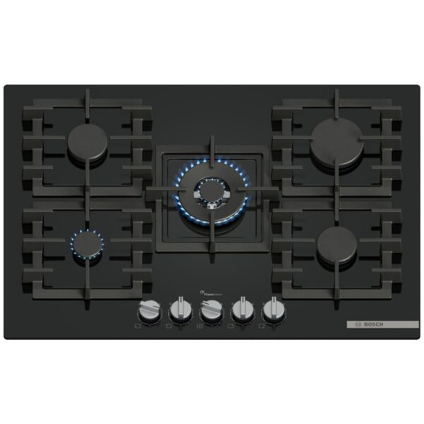 bosch-serie-6-plyta-gazowa-75-cm-szklo-hartowane-czarny-ppq7a6i40-01 Płyta gazowa Bosch PPQ7A6I40 Serie 6 (75 cm, szkło hartowane, czarna)