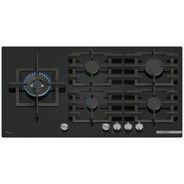 bosch-serie-6-plyta-gazowa-90-cm-szklo-hartowane-czarny-ppm9a6i40-01 Płyta gazowa Bosch PPM9A6I40 Serie 6 (90 cm, szkło hartowane, czarna)