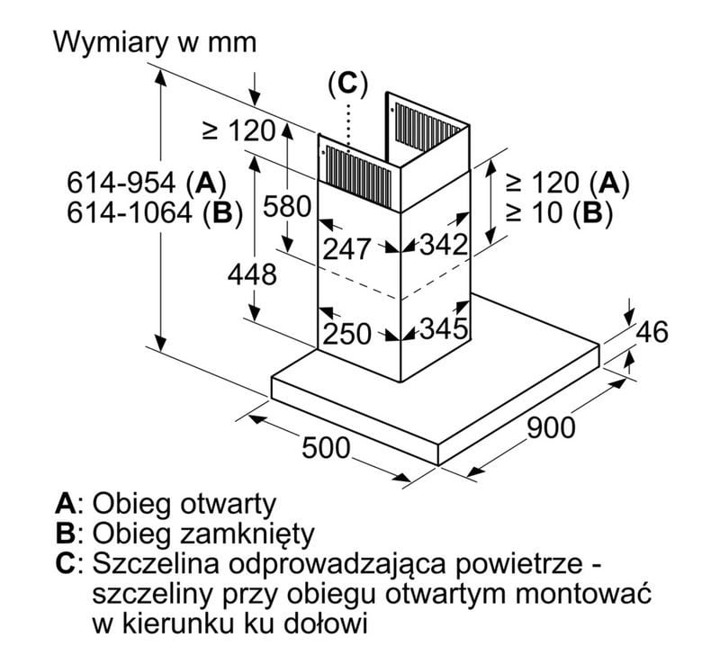 OKAP 90CM STAL NIERDZEWNA LC97BIP50 - obrazek 2