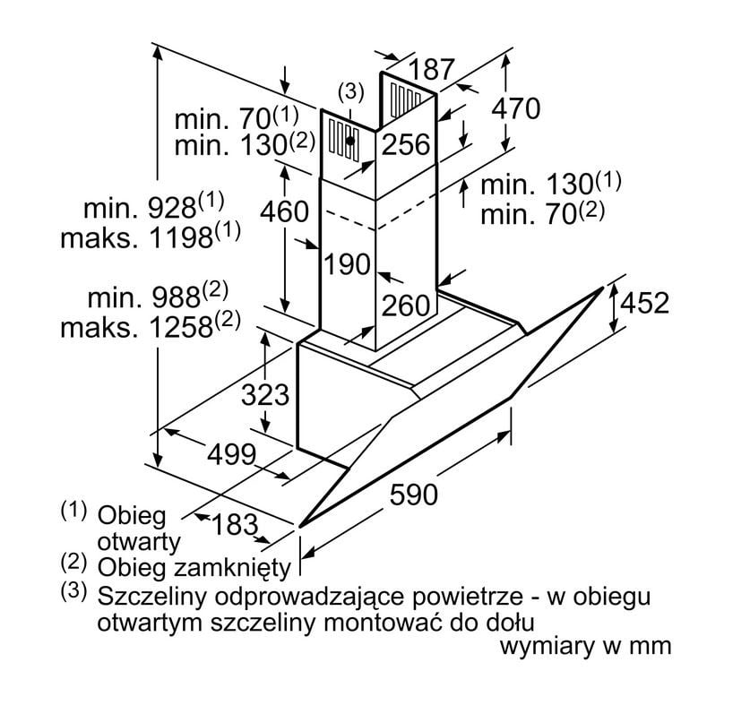 OKAP NAŚCIENNY 60CM CZARNE SZKŁO LC67KHM60 iQ300 - obrazek 2