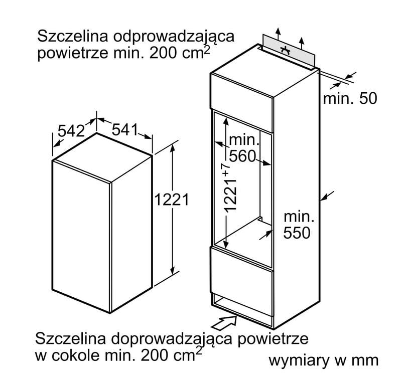 CHŁODZIARKA DO ZABUDOWY 122.5x56CM KI24LV21FF - obrazek 2