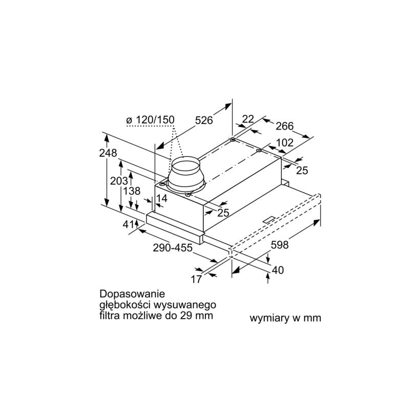Okap teleskopowy Siemens LI 64LA530 60 cm - obrazek 2