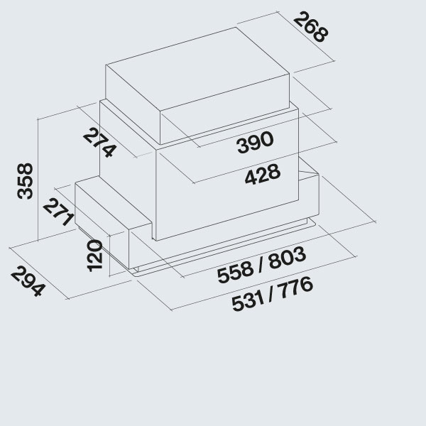 Okap do zabudowy FALMEC Grupa Silnikowa E.ion 70 - obrazek 2
