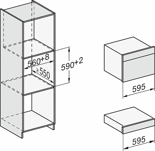 Bezuchwytowa szuflada do podgrzewania Gourmet ESW 7010 ObsidianBlack Miele - obrazek 2
