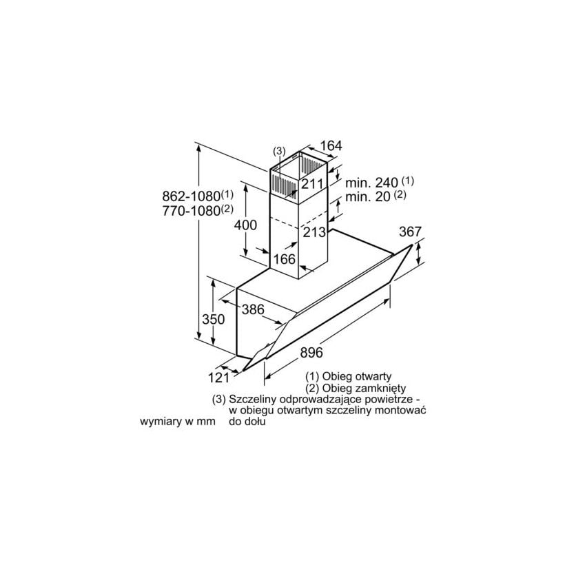 Okap kominowy Siemens LC 95KA270 90 cm - obrazek 2