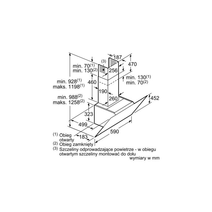 Okap kominowy Siemens LC 67KHM60 60 cm - obrazek 2