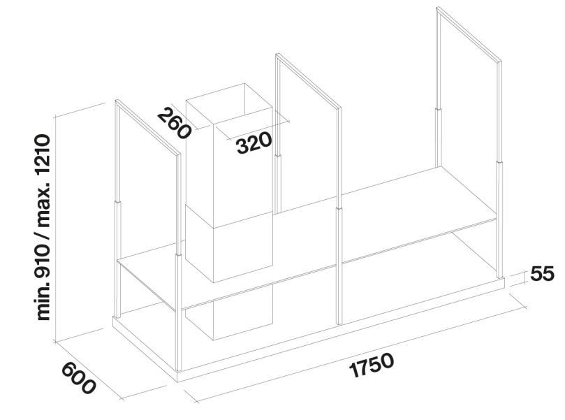 Okap wyspowy FALMEC Europa Isola 175 czarny - obrazek 5