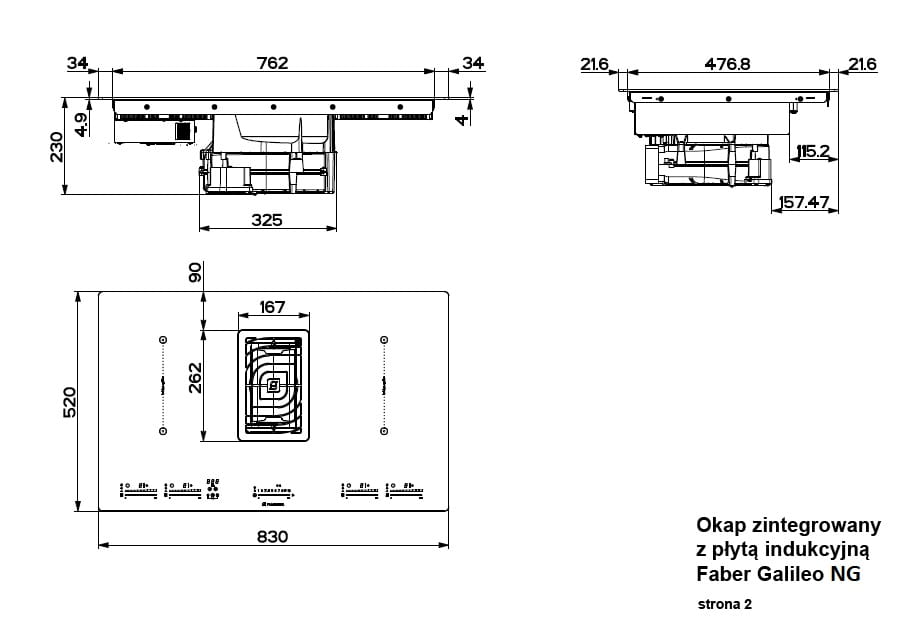 Wyciąg zintegrowany z płyta indukcyjną GALILEO BK GLASS NG 83 2 Wyciąg zintegrowany z płyta indukcyjną GALILEO BK GLASS NG 83 - obrazek 2