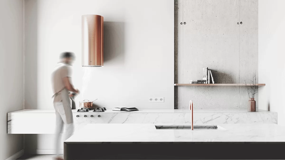 Okap przyścienny TUBUS ROSE GOLD ⌀ 38 CIARKO CDP3801R - obrazek 3