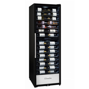 WINIARKA WOLNOSTOJĄCA CZARNA DWUSTREFOWA NA 152 BUTELEK PF160DZ - WYPRZEDAŻ - USZKODZONE OPAKOWANIE