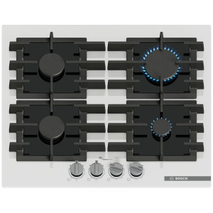 Płyta gazowa Bosch PPP6A2I40 Serie 6 (60 cm, szkło hartowane, biała)