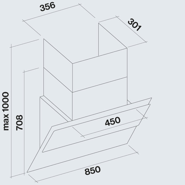 Okap przyścienny FALMEC Verso NRS 85 czarny - obrazek 2