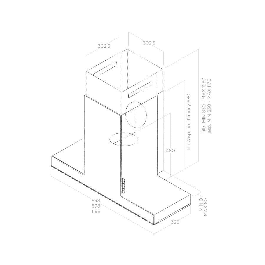 OKAP NAŚCIENNY HAIKU STAL NIERDZEWNA - obrazek 3