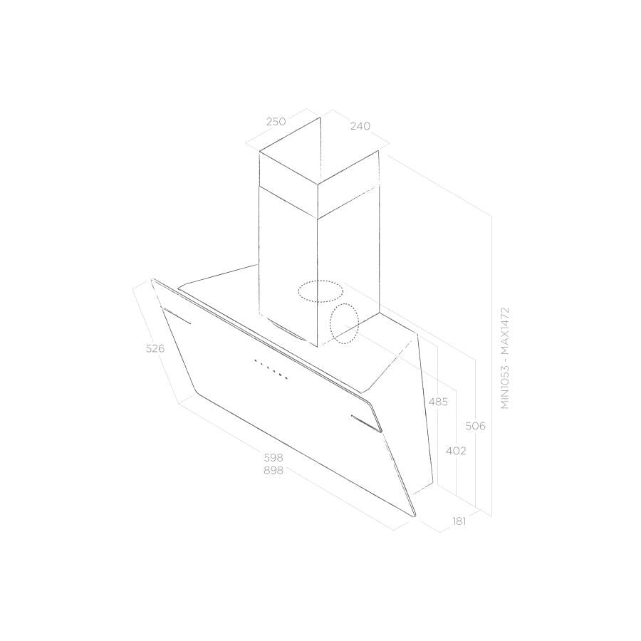 OKAP NAŚCIENNY L'ESSENZA CZARNE SZKŁO - obrazek 5