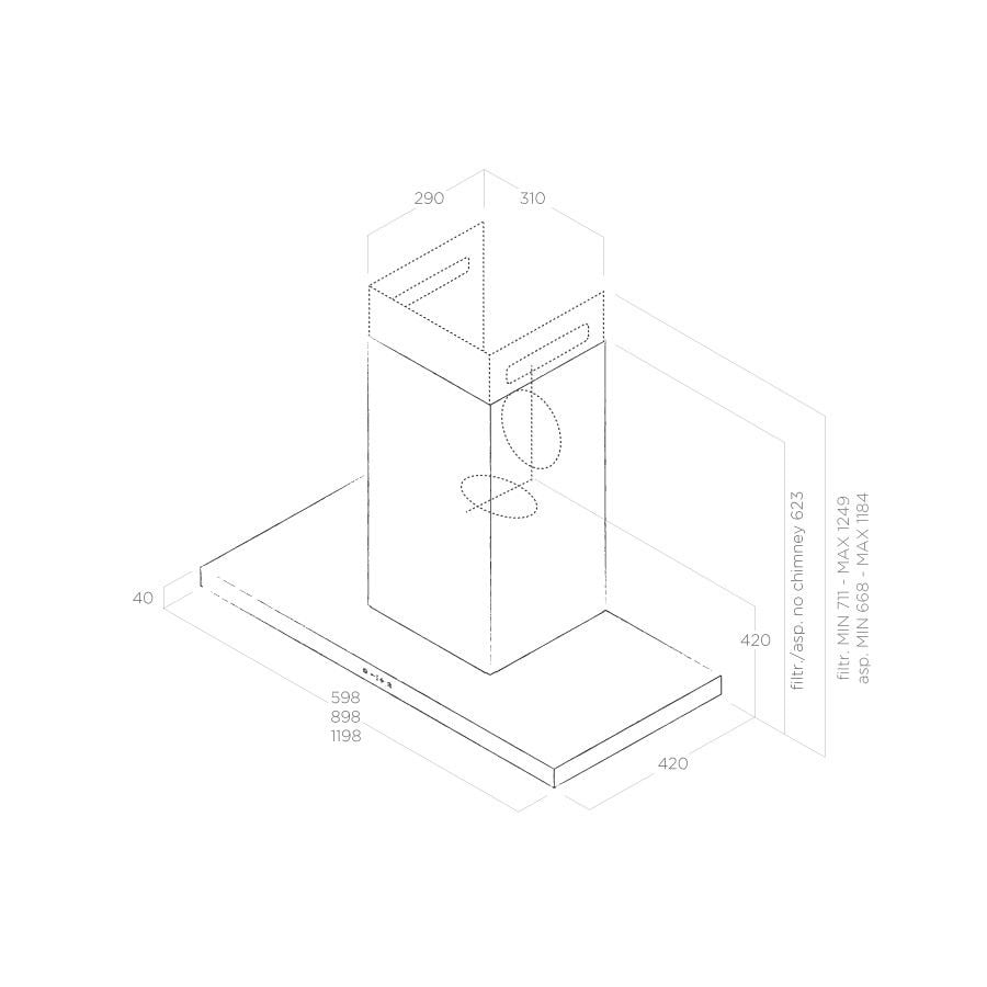 OKAP NAŚCIENNY THIN STAL NIERDZEWNA - obrazek 3