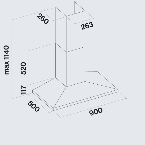 Okap przyścienny FALMEC Mizar 90 - obrazek 2