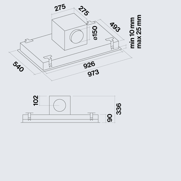 Okap sufitowy FALMEC Nube Evo 90 biały - obrazek 2