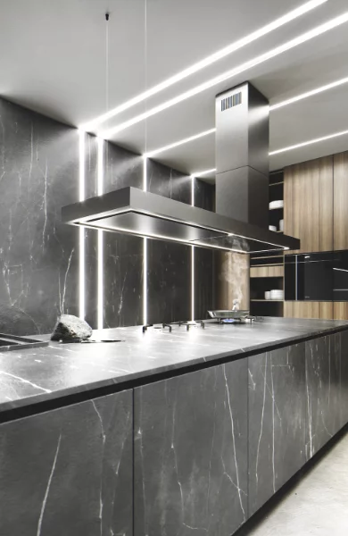 Okap wyspowy Minimal 2 czarny bez haczyków 120cm CIARKO CDW1202C - obrazek 2