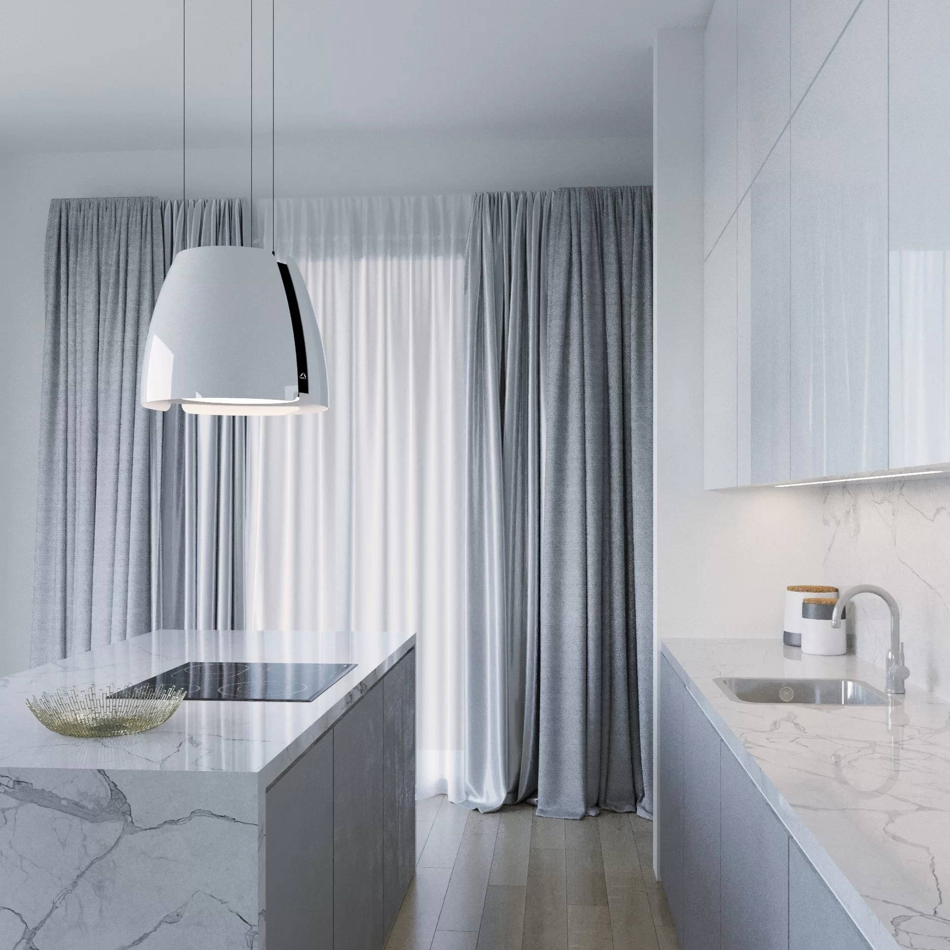 Okap wyspowy Miss W biały ⌀ 40 CIARKO CDW5001B - obrazek 4