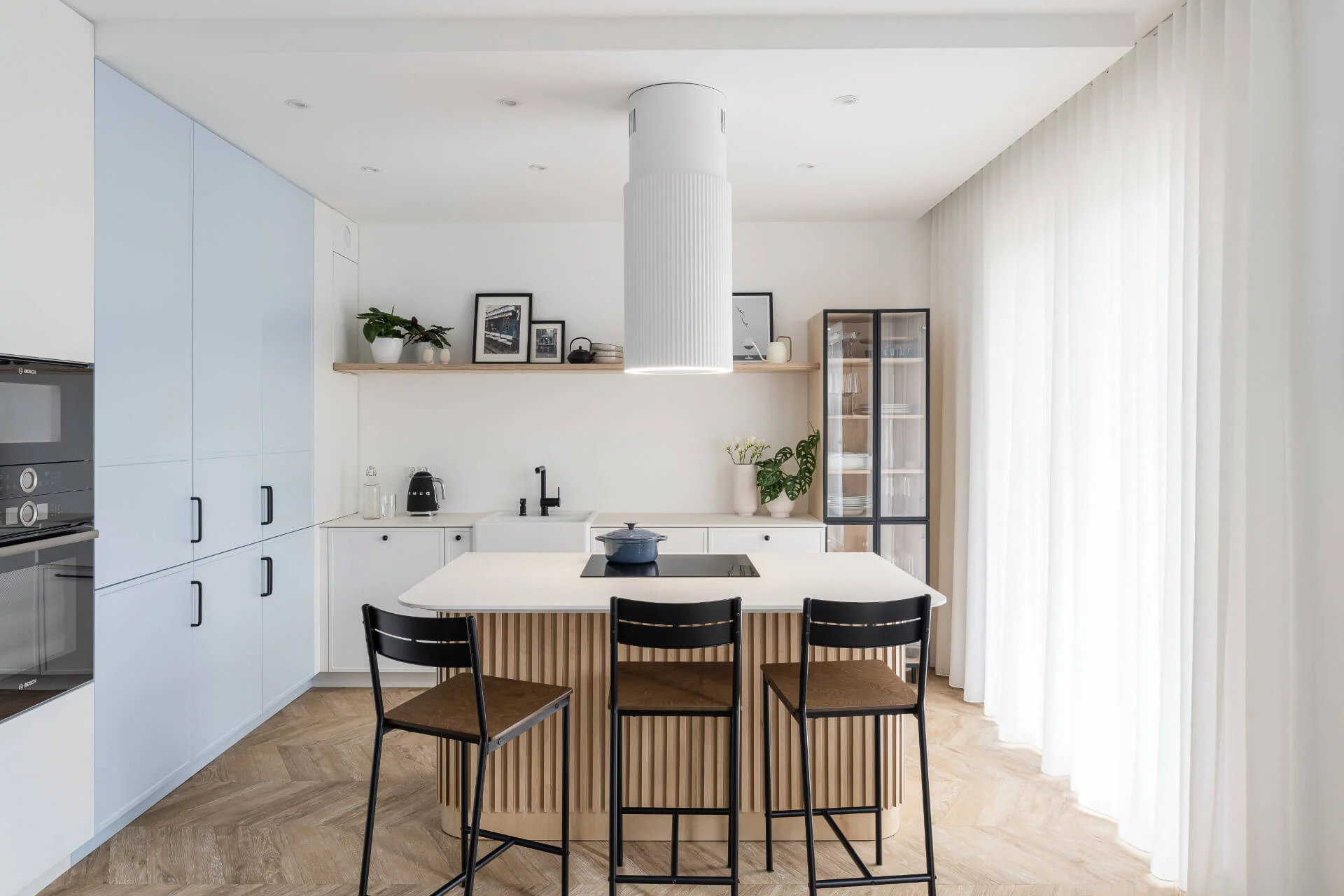 Okap wyspowy MONOGRAM W biały ⌀ 38 CIARKO CDW3802B - obrazek 2