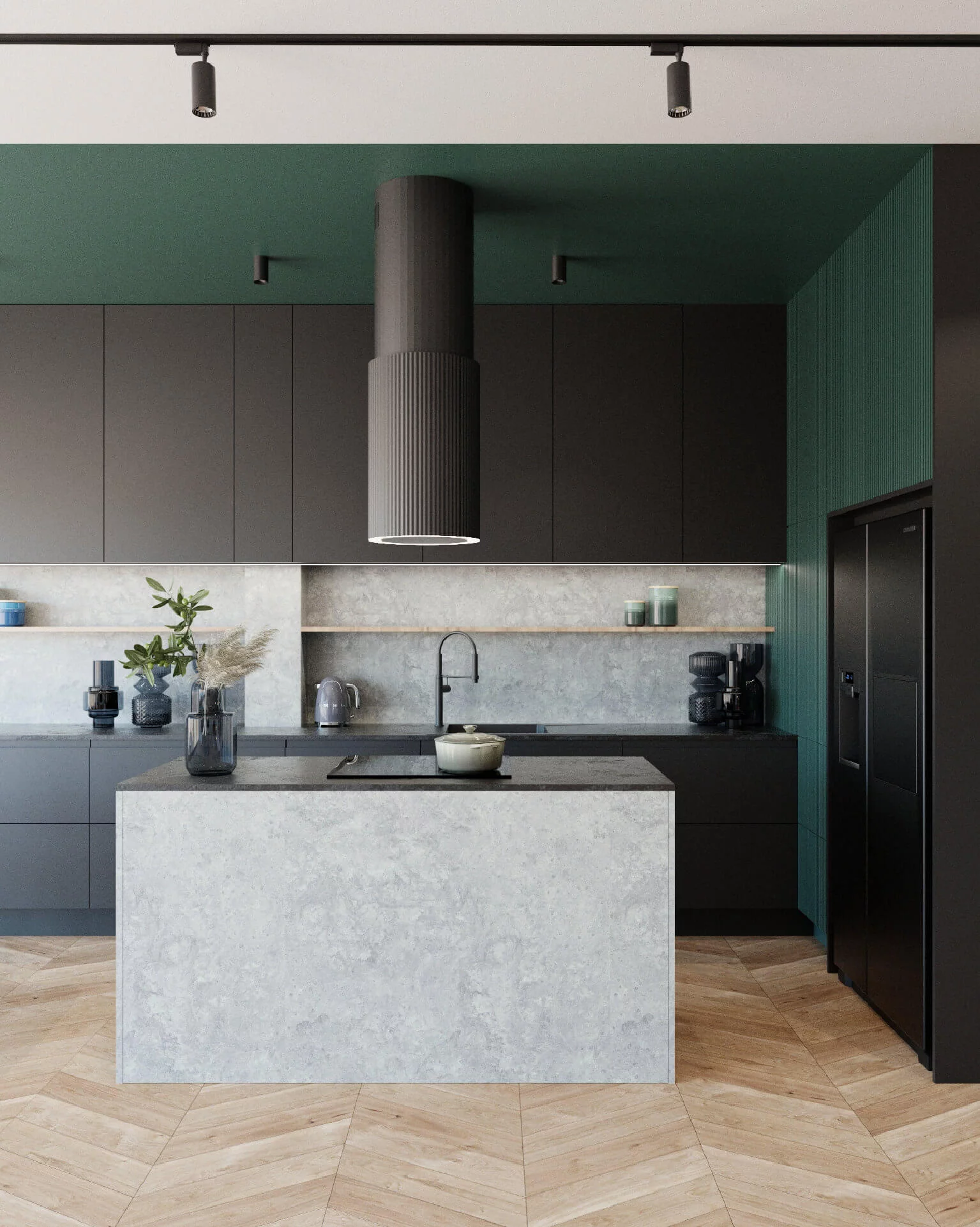 Okap wyspowy MONOGRAM W czarny ⌀ 38 CIARKO CDW3802C - obrazek 5