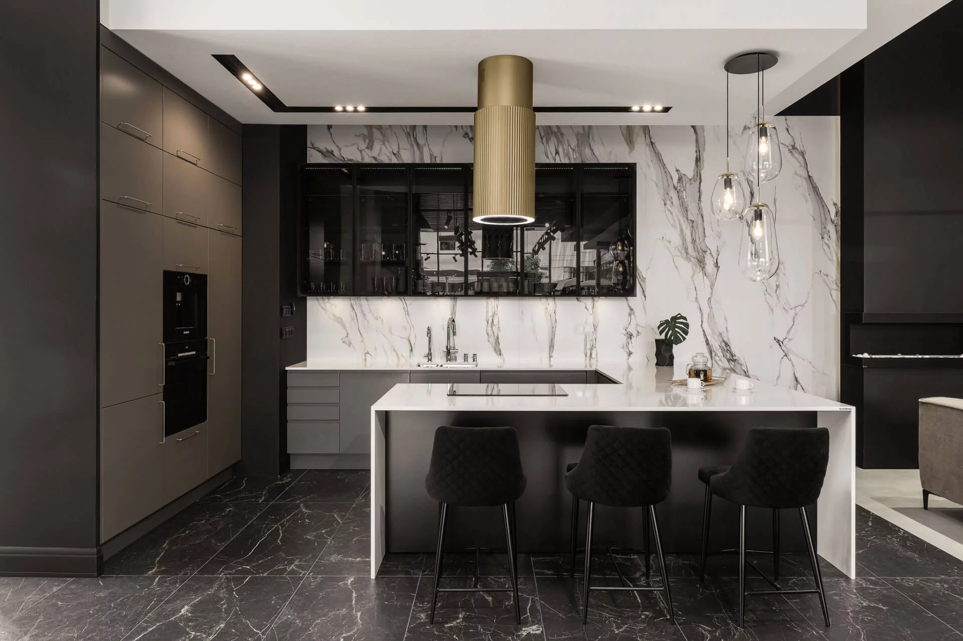 Okap wyspowy MONOGRAM W złoty ⌀ 38 CIARKO CDW3802Z - obrazek 2