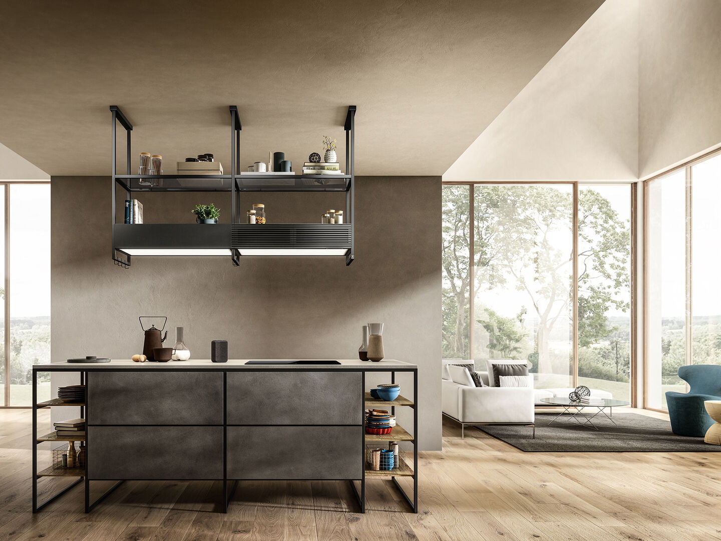 Okap nad wyspą PRF0166771 OPEN SUITE SUPERIOR 160cm czarny - obrazek 2