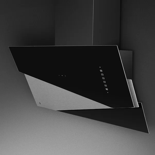 Okap przyścienny Trio black/inox 90 cm CIARKO CDP9001CI - obrazek 2