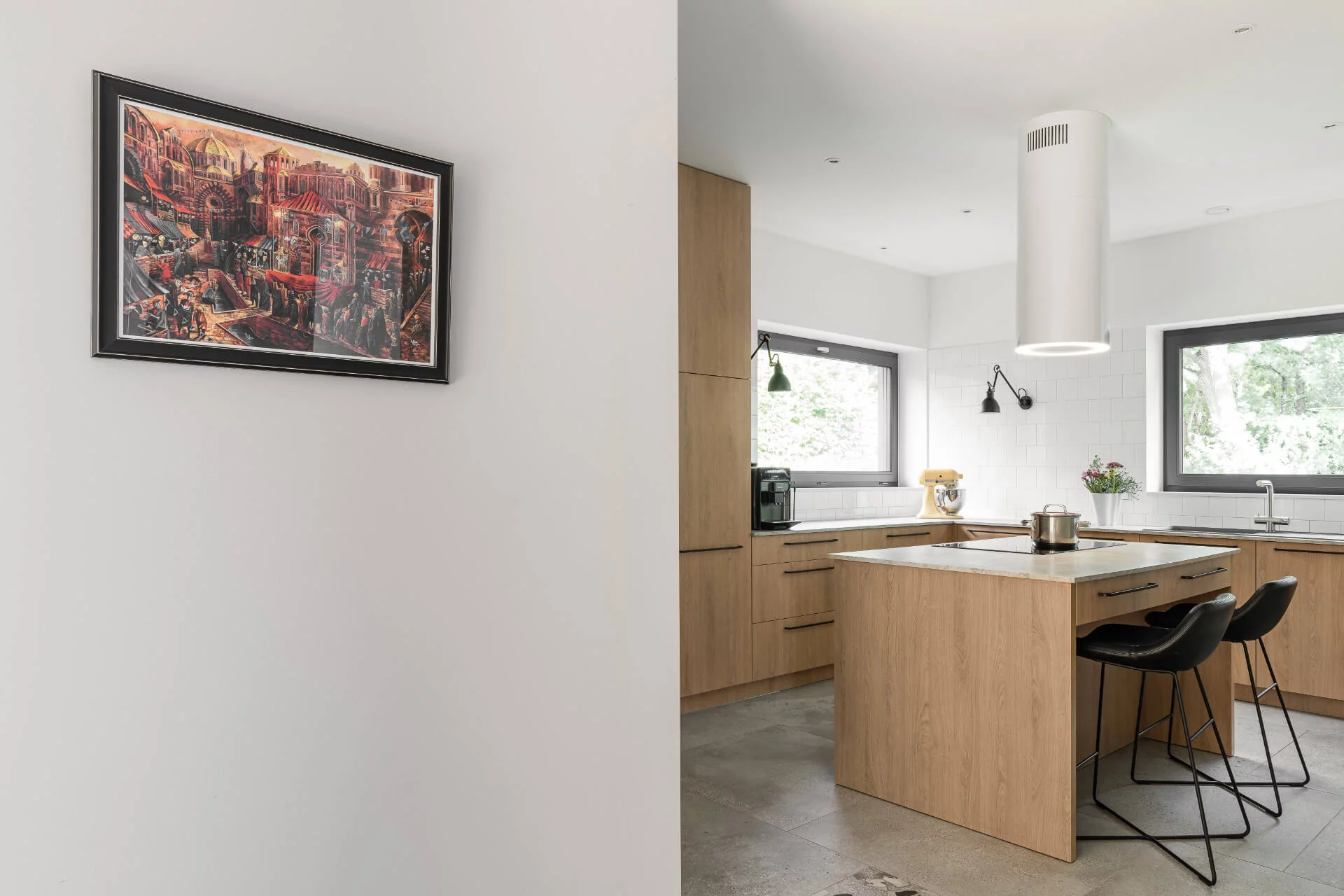 Okap wyspowy TUBUS W biały ⌀ 38 CIARKO CDW3801W - obrazek 3