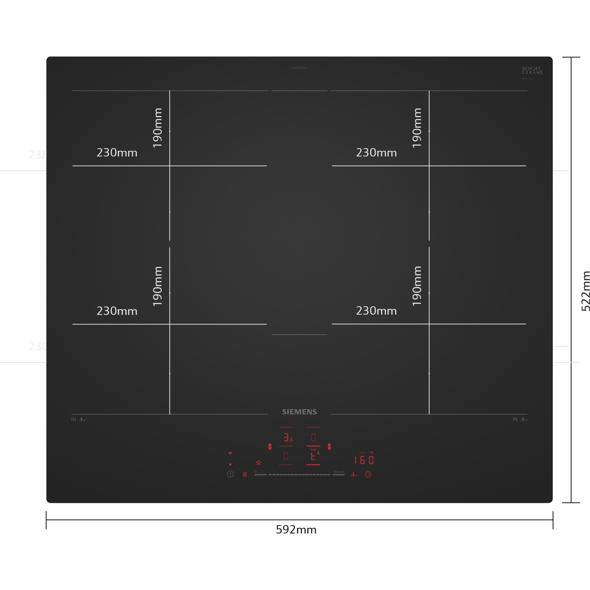 Płyta indukcyjna Siemens EX61AHYC1E iQ700 60 cm Matt Edition flexInduction Plus bezramkowa 2 Płyta indukcyjna Siemens EX61AHYC1E iQ700 60 cm Matt Edition flexInduction Plus bezramkowa - obrazek 2