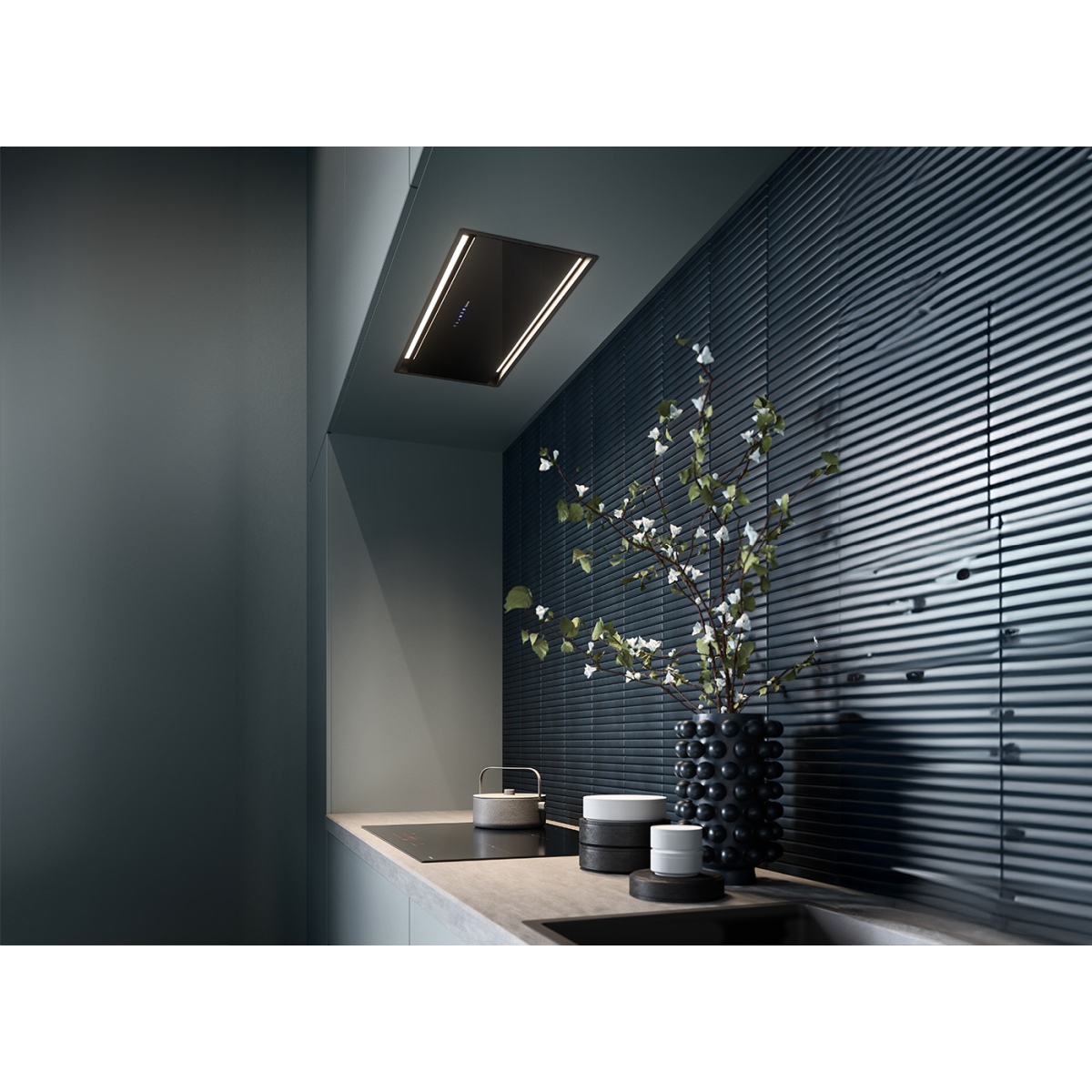 Okap zintegrowany Falmec Parallel 76 cm czarny sterowanie z płyty oświetlenie LED Dynamiczne 3 Okap zintegrowany Falmec Parallel 76 cm czarny sterowanie z płyty oświetlenie LED Dynamiczne - obrazek 3