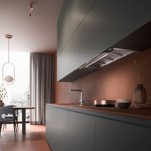 Okap zintegrowany Falmec Virgola Touch 120 cm ze stali inox sterowanie dotykowe 800 m³/h