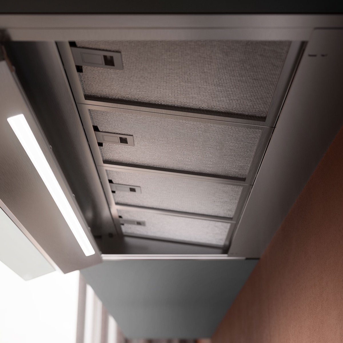 Okap zintegrowany Falmec Virgola Touch 75 cm stal inox sterowanie dotykowe z oświetleniem Dynamic LED Light 3 Okap zintegrowany Falmec Virgola Touch 75 cm stal inox sterowanie dotykowe z oświetleniem Dynamic LED Light - obrazek 3