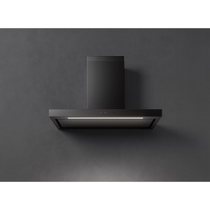 Okap kuchenny przyścienny Falmec Plane Plus 120 cm czarny z wyciągiem szczelinowym Dynamic LED