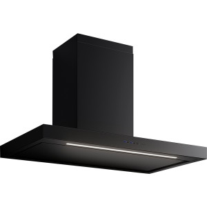 Okap przyścienny Falmec Plane Plus 90 cm czarny wyciąg szczelinowy oświetlenie Dynamic LED
