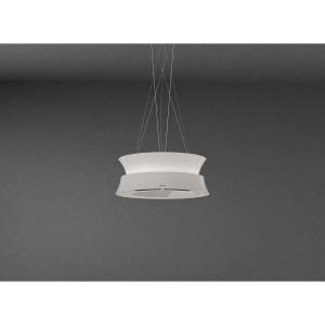 Okap wyspowy Falmec Dama Circle.Tech 60 cm biały z filtrem Carbon.Zeo i oświetleniem LED