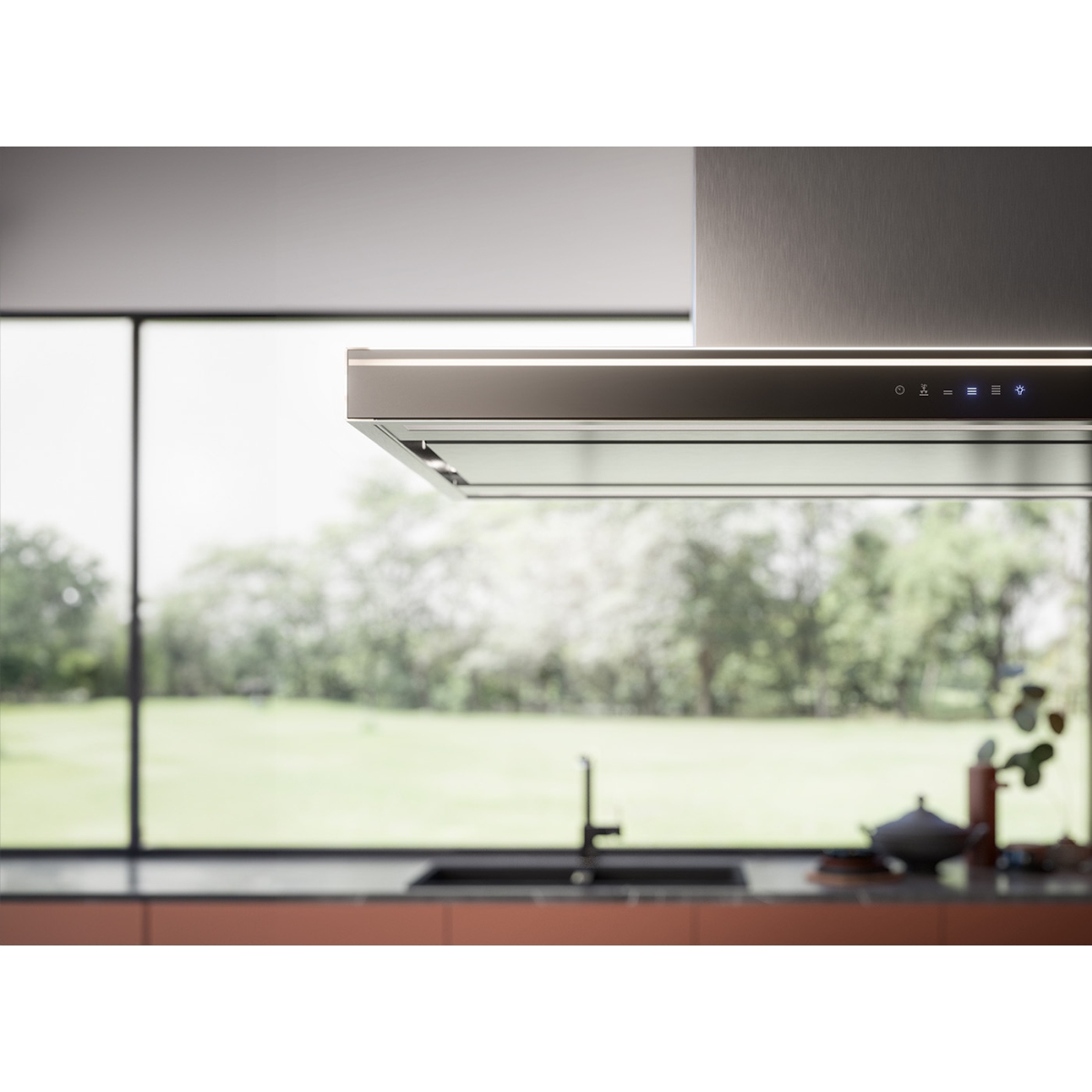 Okap wyspowy Falmec Isola NRS 90 cm czarny cichy dynamiczne LED 2 Okap wyspowy Falmec Isola NRS 90 cm czarny cichy dynamiczne LED - obrazek 2