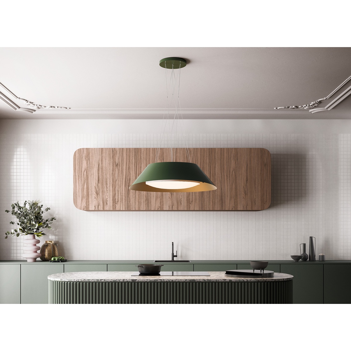Okap wyspowy Falmec Vogue Circle.Tech 88 cm zielony oświetlenie Dynamic LED sterowanie z płyty 1 Okap wyspowy Falmec Vogue Circle.Tech 88 cm zielony oświetlenie Dynamic LED sterowanie z płyty