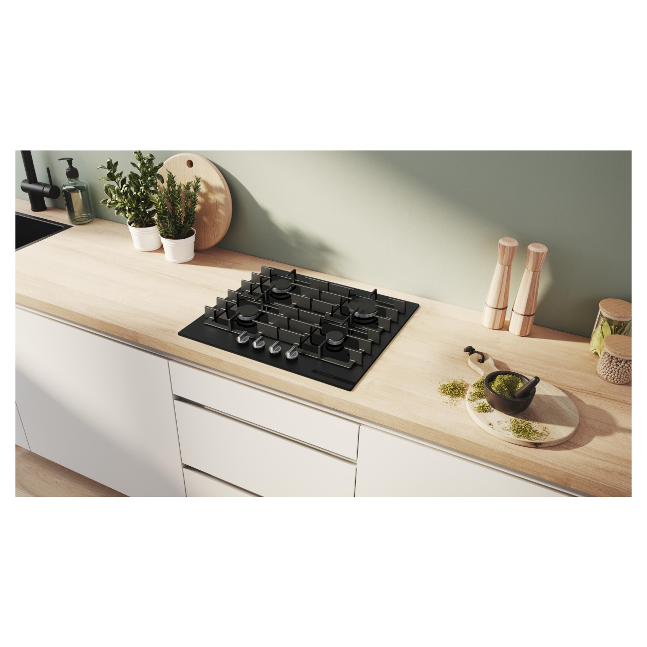 Płyta gazowa Bosch PPP6AAI40 Serie 6 60 cm szkło hartowane czarna FlameSelect 9 Płyta gazowa Bosch PPP6AAI40 Serie 6 60 cm szkło hartowane czarna FlameSelect - obrazek 9