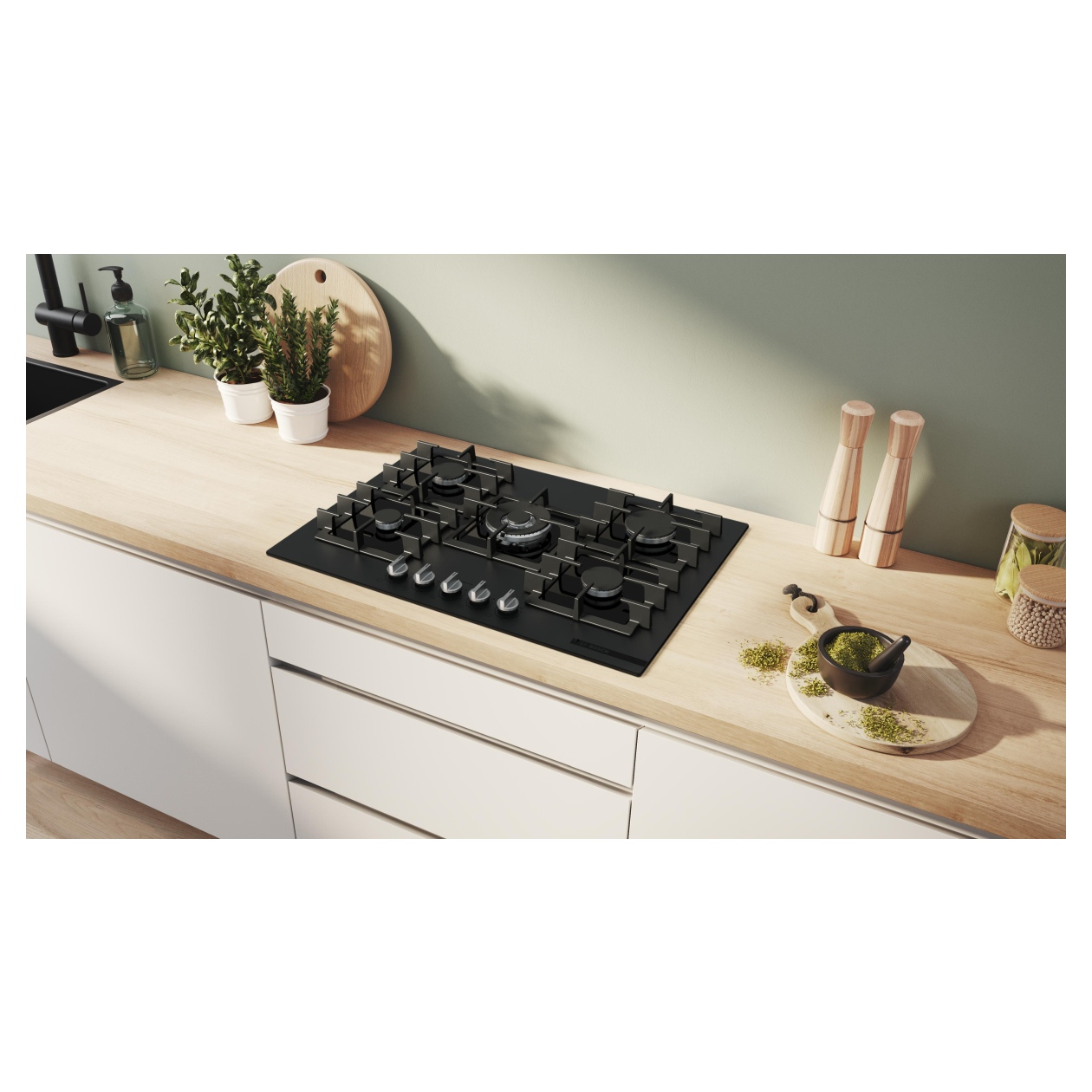 Płyta gazowa Bosch PPQ7AAI40 Serie 6 75 cm szkło hartowane czarna FlameSelect palnik Wok 10 Płyta gazowa Bosch PPQ7AAI40 Serie 6 75 cm szkło hartowane czarna FlameSelect palnik Wok - obrazek 10