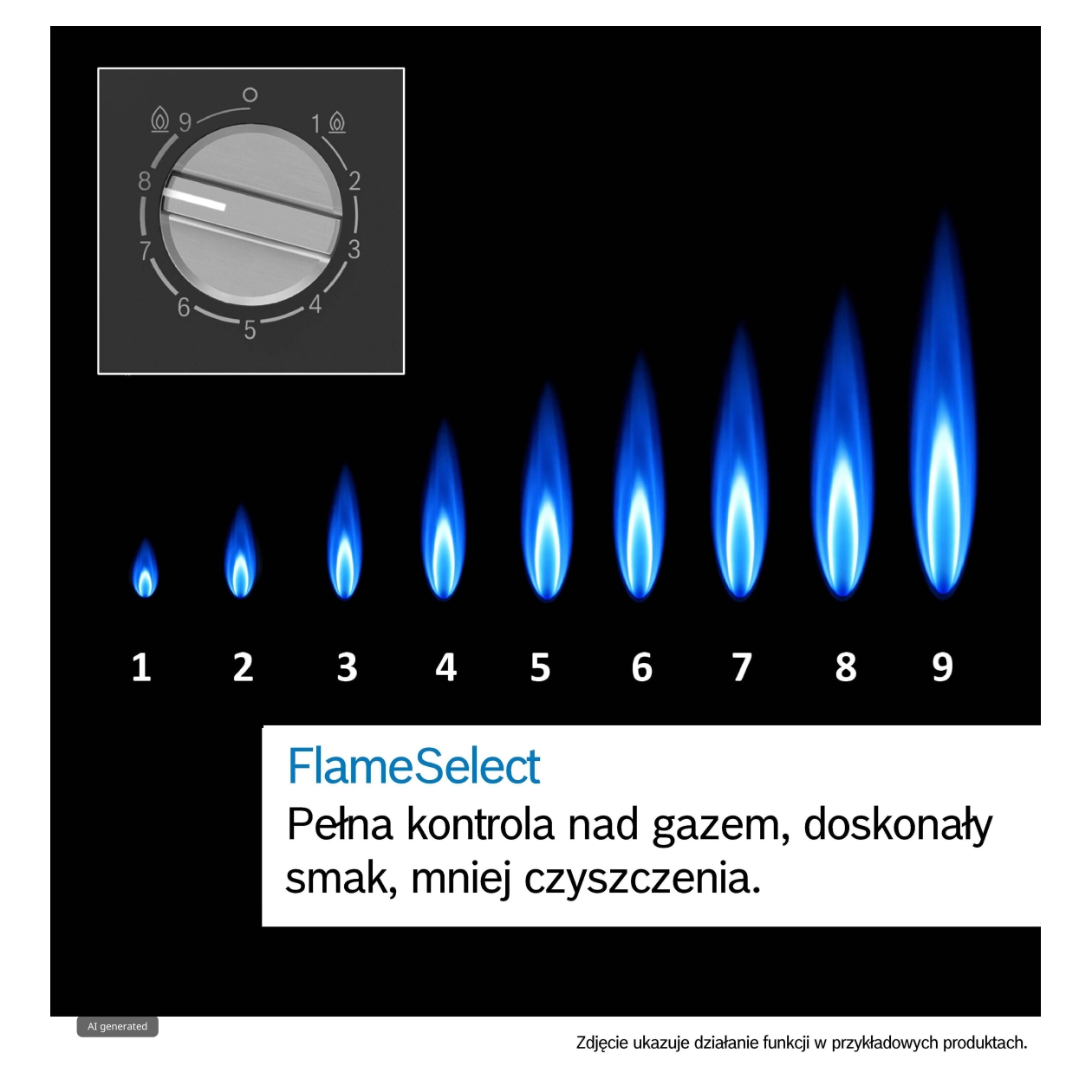 Płyta gazowa Bosch PPQ7AAI40 Serie 6 75 cm szkło hartowane czarna FlameSelect palnik Wok 5 Płyta gazowa Bosch PPQ7AAI40 Serie 6 75 cm szkło hartowane czarna FlameSelect palnik Wok - obrazek 5